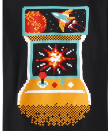Childrens Place Black Arcade Game Graphic Tee
